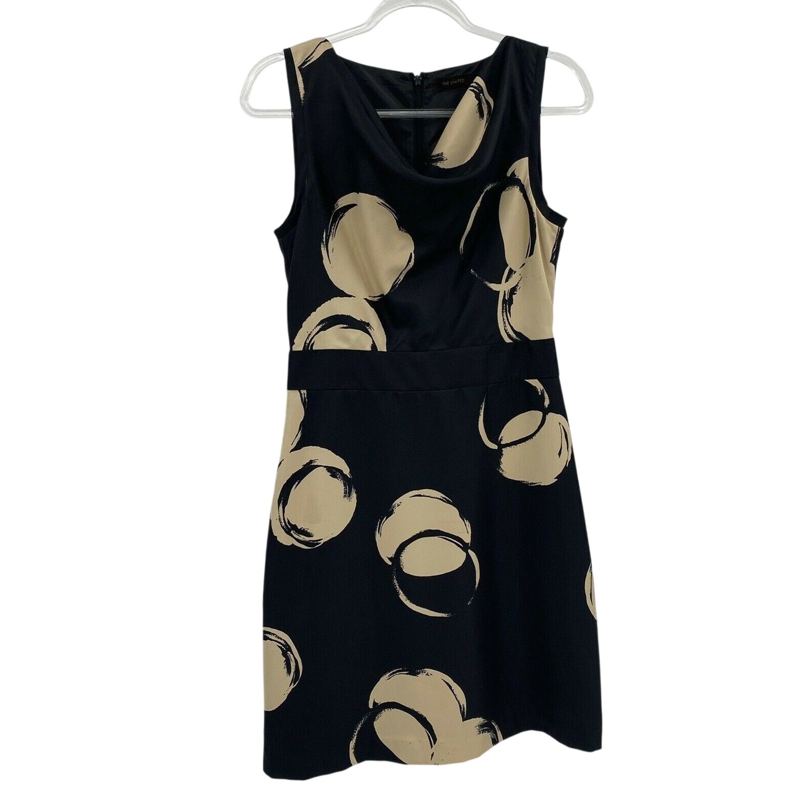 The Limited Womens Black Beige Drape Neck Sheath Dress Size 6 — image 2 of 8
